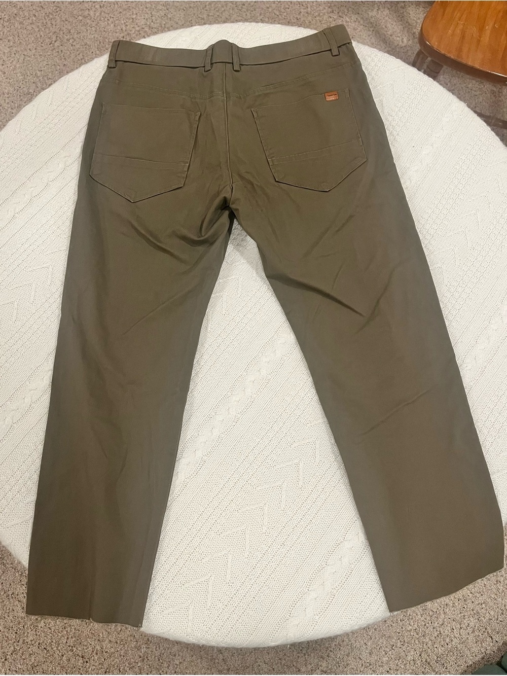 Plaid & Plain Men's Skinny Fit Stretch Chino Pants - Olive Green (30x28) - Picture 2 of 8